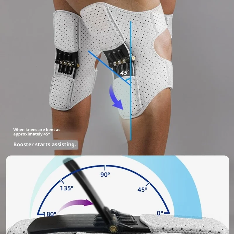 VBOSI 1103V 1Pair M Size Knee Joint Support Brace Outdoor Hiking Sports Knee Patella Booster for 30-43cm Leg Circumference - Grey