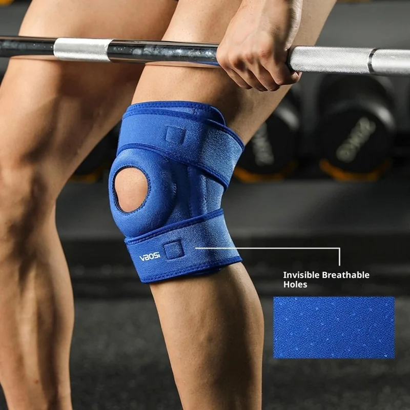 VBOSI 3538V 1Pc Knee Brace Support Compression Sleeve Shock Absorption Patella Protector for Sports  /  Outdoor Activities - Blue