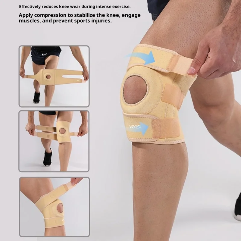 VBOSI 3538V 1Pc Knee Brace Support Compression Sleeve Shock Absorption Patella Protector for Sports  /  Outdoor Activities - Blue