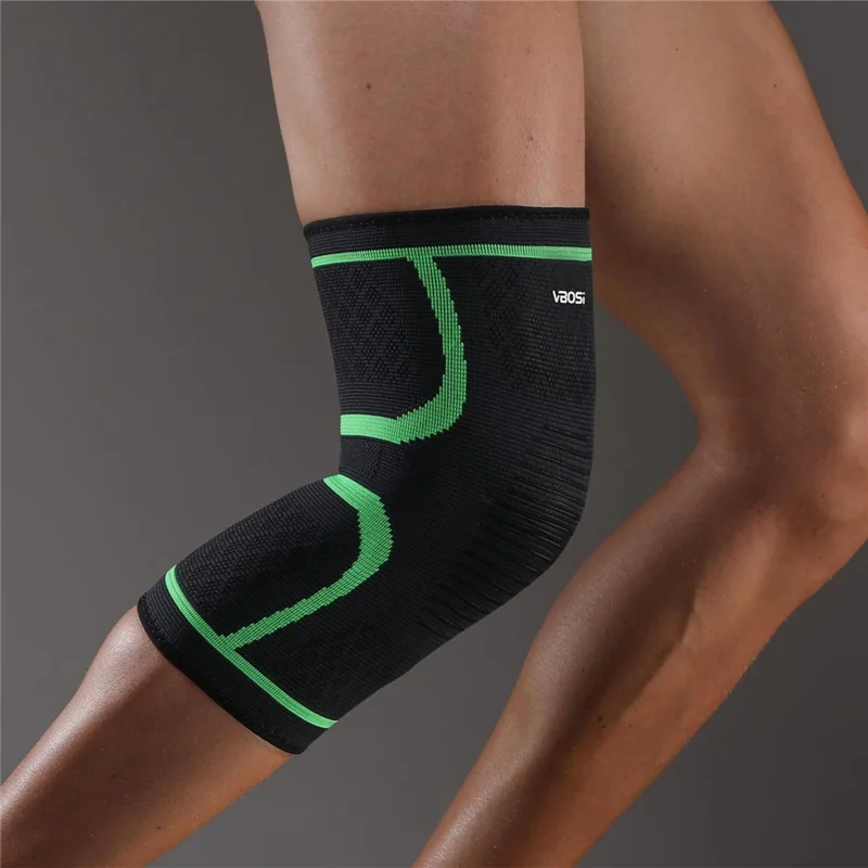 VBOSI 1167V 1Pc M Size 3D Elastic Knitted Knee Sleeve for 30-40cm Leg Circumference Sports Protective Knee Brace Support - Green