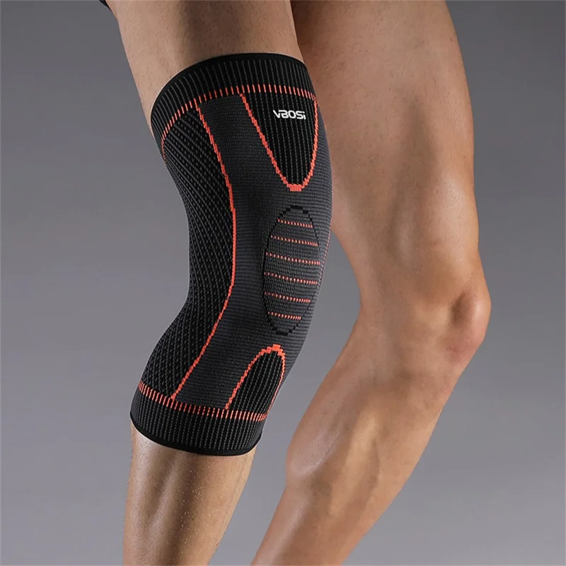 VBOSI 3467V 1Pc M Size 3D Elastic Sports Knee Brace Support for 30-45cm Leg Circumference Compression Bandage Knee Protector - Orange