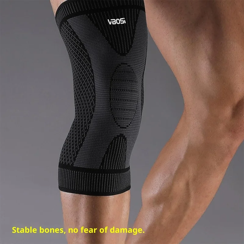 VBOSI 3467V 1Pc M Size 3D Elastic Sports Knee Brace Support for 30-45cm Leg Circumference Compression Bandage Knee Protector - Orange