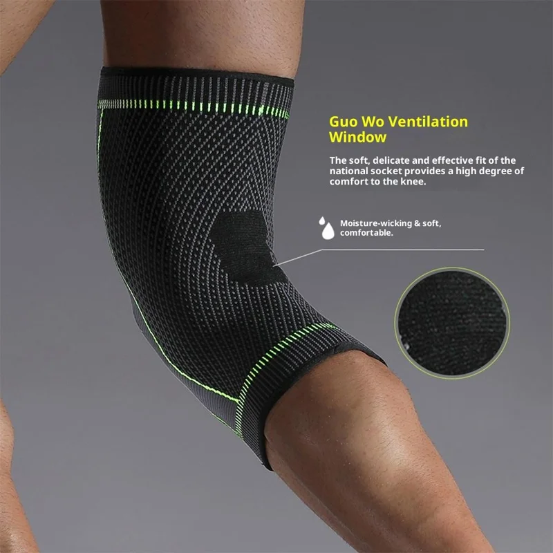 VBOSI 3467V 1Pc M Size 3D Elastic Sports Knee Brace Support for 30-45cm Leg Circumference Compression Bandage Knee Protector - Orange