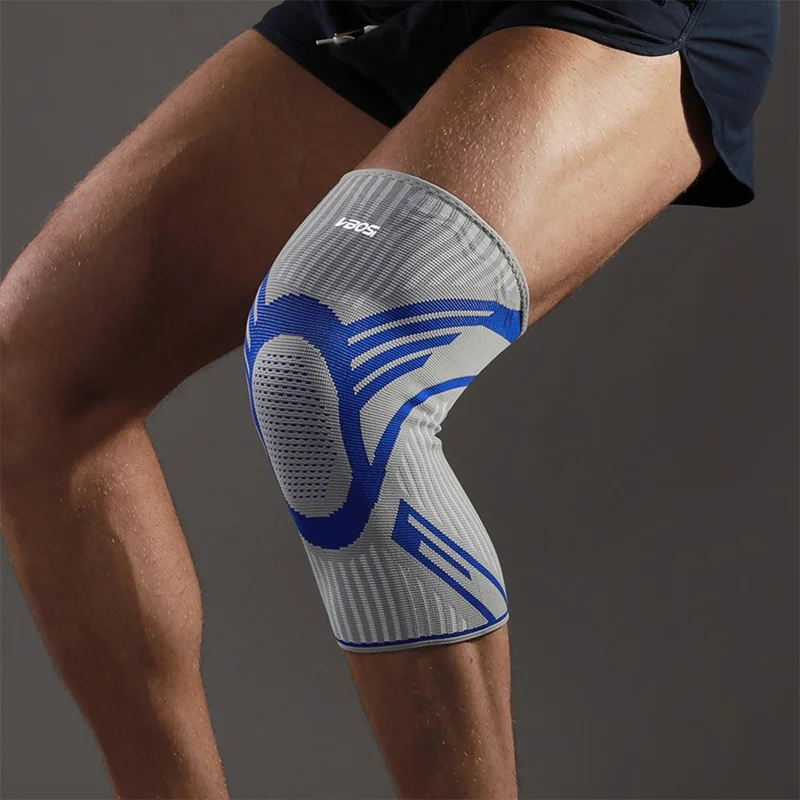 VBOSI 8777V 1Pc M Size 3D Elastic Compression Knee Sleeve for 30-45cm Leg Circumference Knee Support Brace Breathable - Black Blue