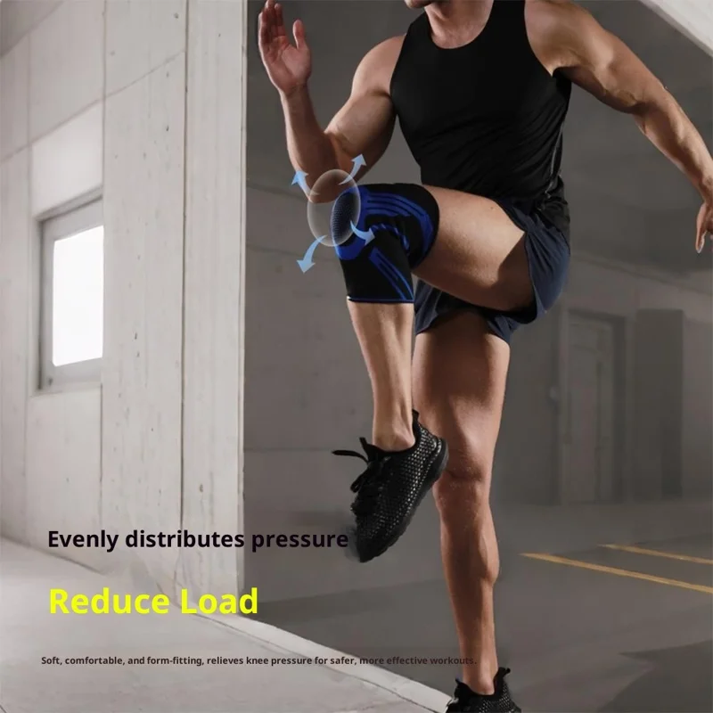 VBOSI 8777V 1Pc L Size 3D Elastic Compression Knee Sleeve for 45-55cm Leg Circumference Knee Support Brace  Knee Breathable - Black Gray