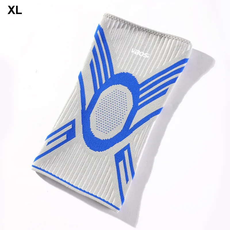 VBOSI 8777V 1Pc XL Size 3D Elastic Compression Knee Sleeve for 50-60cm Leg Circumference Knee Support Brace Breathable - Gray Blue