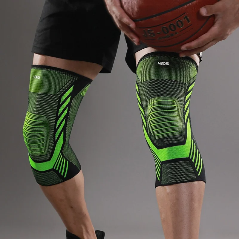 VBOSI 3877V 1Pc M Size Knee Brace Support Compression Sleeve for Basketball / Running / Cycling - Black  /  Orange