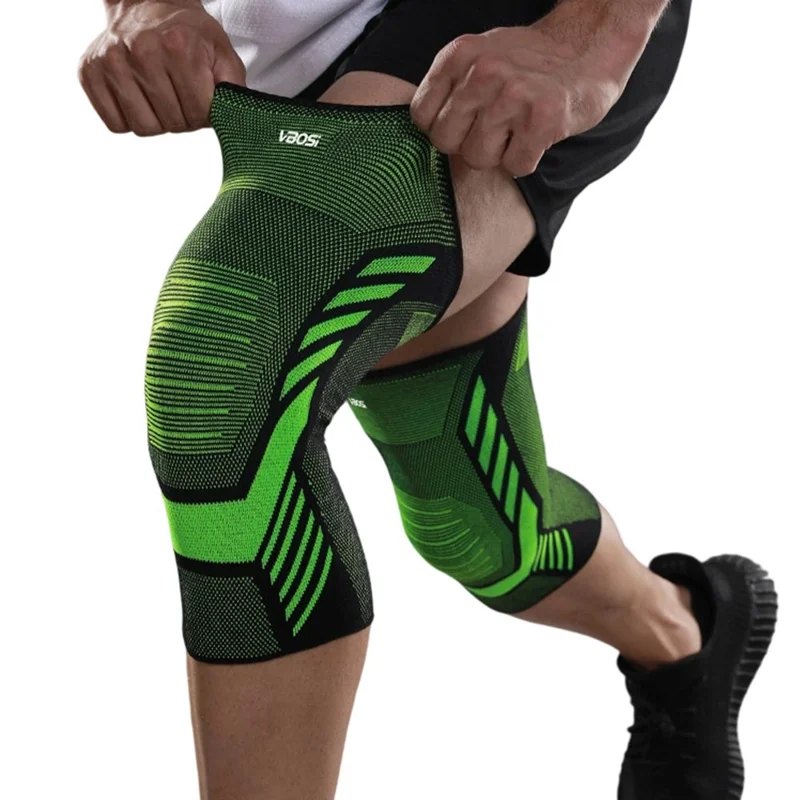 VBOSI 3877V 1Pc L Size Knee Brace Support Compression Sleeve for Basketball / Running / Cycling - Blackish Green