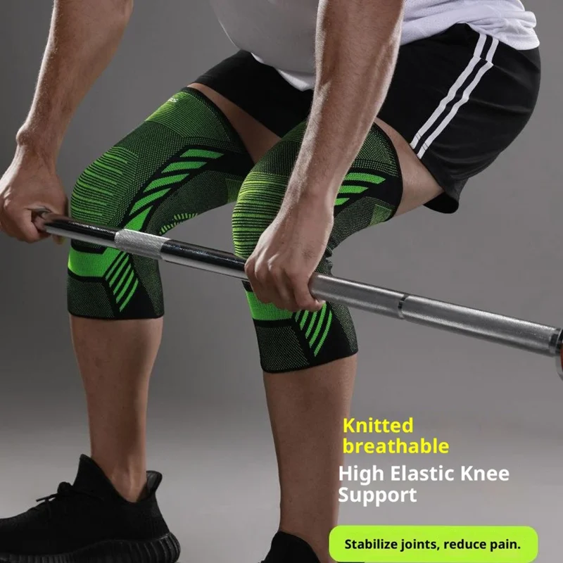 VBOSI 3877V 1Pc L Size Knee Brace Support Compression Sleeve for Basketball / Running / Cycling - Blackish Green