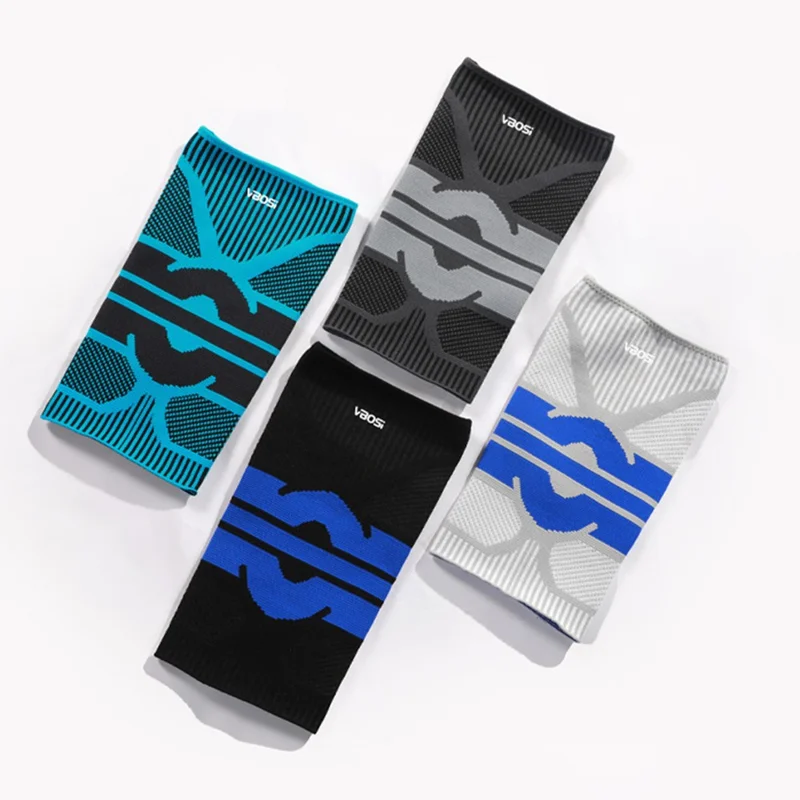 VBOSI 0877V 1Pc Summer Thin Knee Sleeve for 30-45cm Waist 3D Knitted Breathable X-Shaped Compression Knee Support - M  /  Black Blue