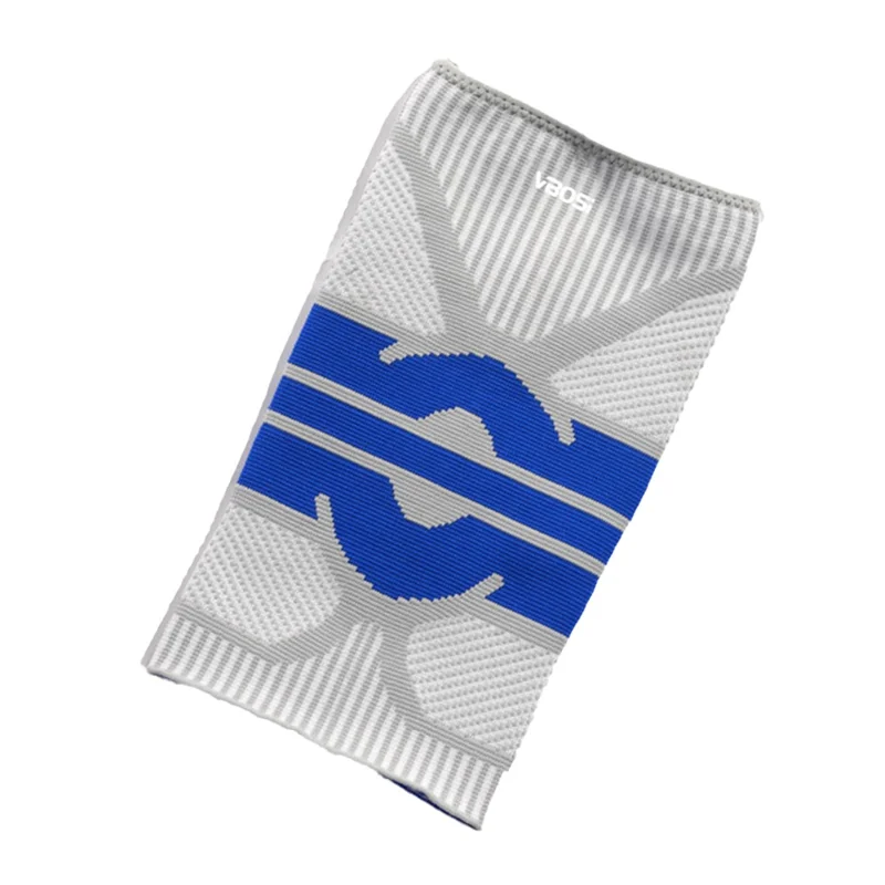 VBOSI 0877V 1Pc Summer Thin Knee Sleeve for 45-55cm Waist 3D Knitted Breathable X-Shaped Compression Knee Support - L  /  Light Gray