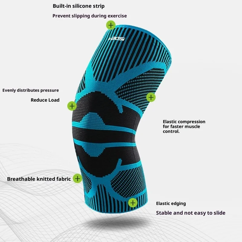 VBOSI 0877V 1Pc Summer Thin Knee Sleeve for 50-60cm Waist 3D Knitted Breathable X-Shaped Compression Knee Support - XL  /  Lake Blue