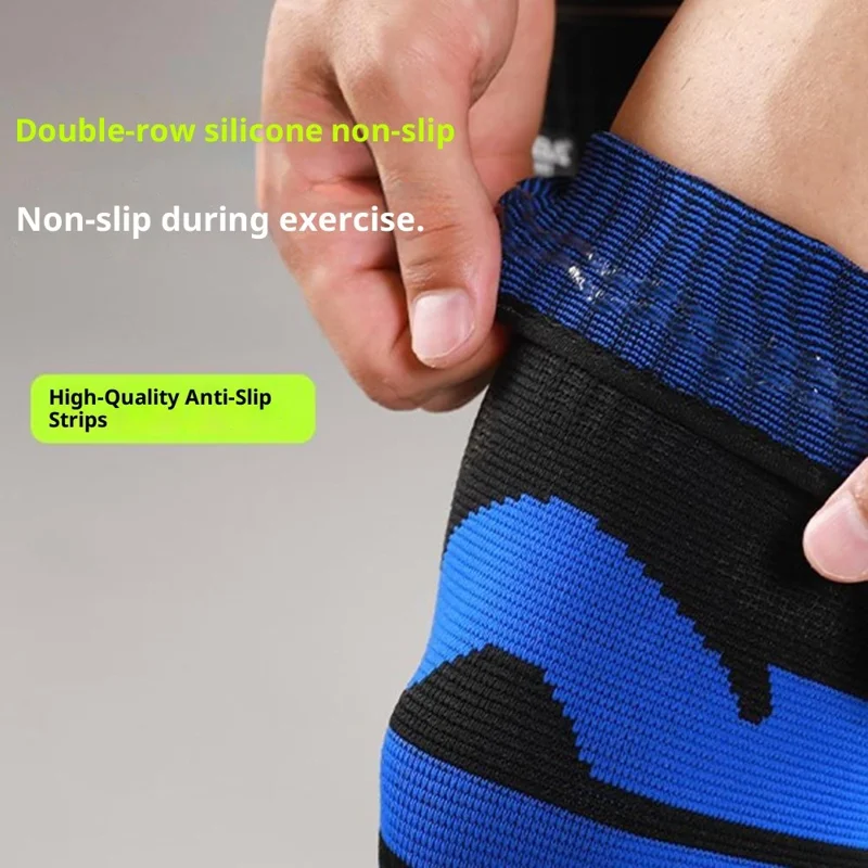 VBOSI 0877V 1Pc Summer Thin Knee Sleeve for 50-60cm Waist 3D Knitted Breathable X-Shaped Compression Knee Support - XL  /  Lake Blue