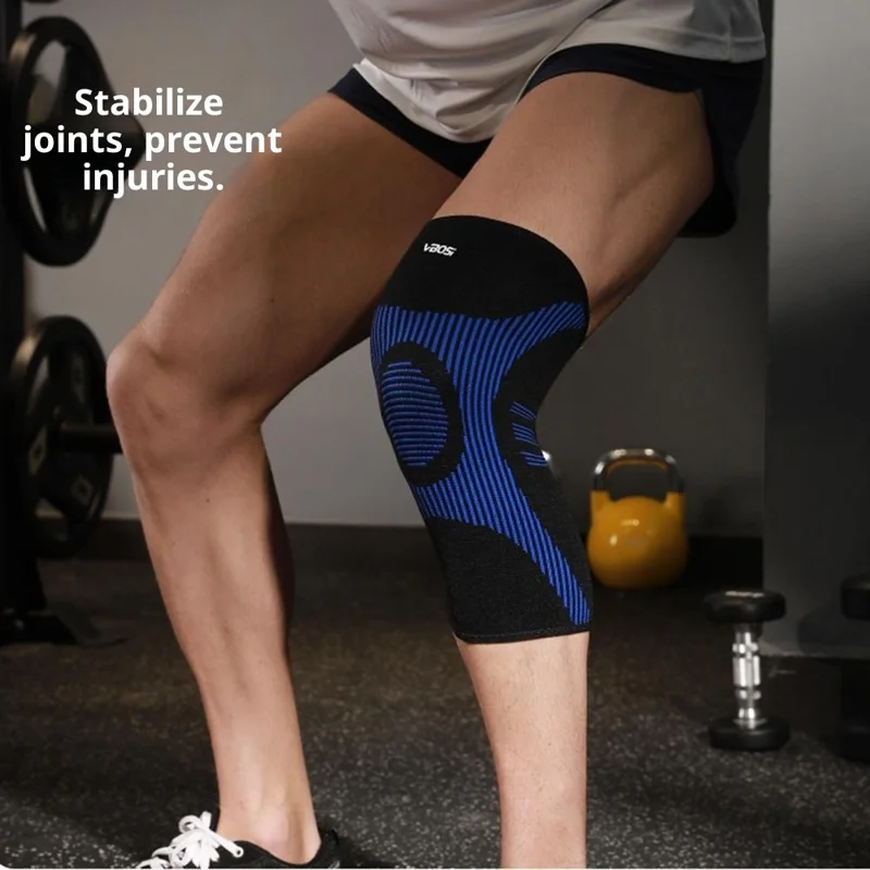 VBOSI 4777V 1Pc M Size 3D Knit Knee Brace for 30-40cm Patella Thickened Wear Resistant Compression Patella Support - Grey