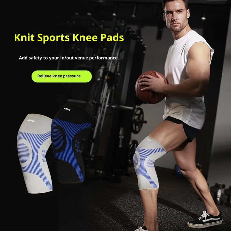 VBOSI 4777V 1Pc M Size 3D Knit Knee Brace for 30-40cm Patella Thickened Wear Resistant Compression Patella Support - Grey