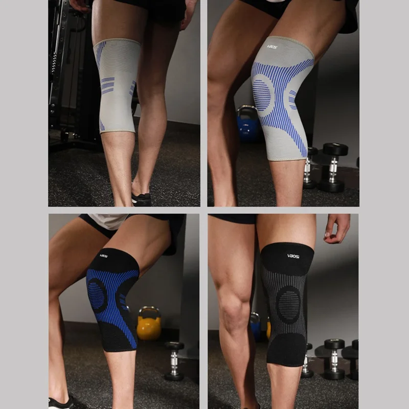 VBOSI 4777V 1Pc M Size 3D Knit Knee Brace for 30-40cm Patella Thickened Wear Resistant Compression Patella Support - Grey