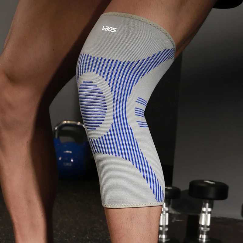 VBOSI 4777V 1Pc M Size 3D Knit Knee Brace for 30-40cm Patella Thickened Wear Resistant Compression Patella Support - Grey
