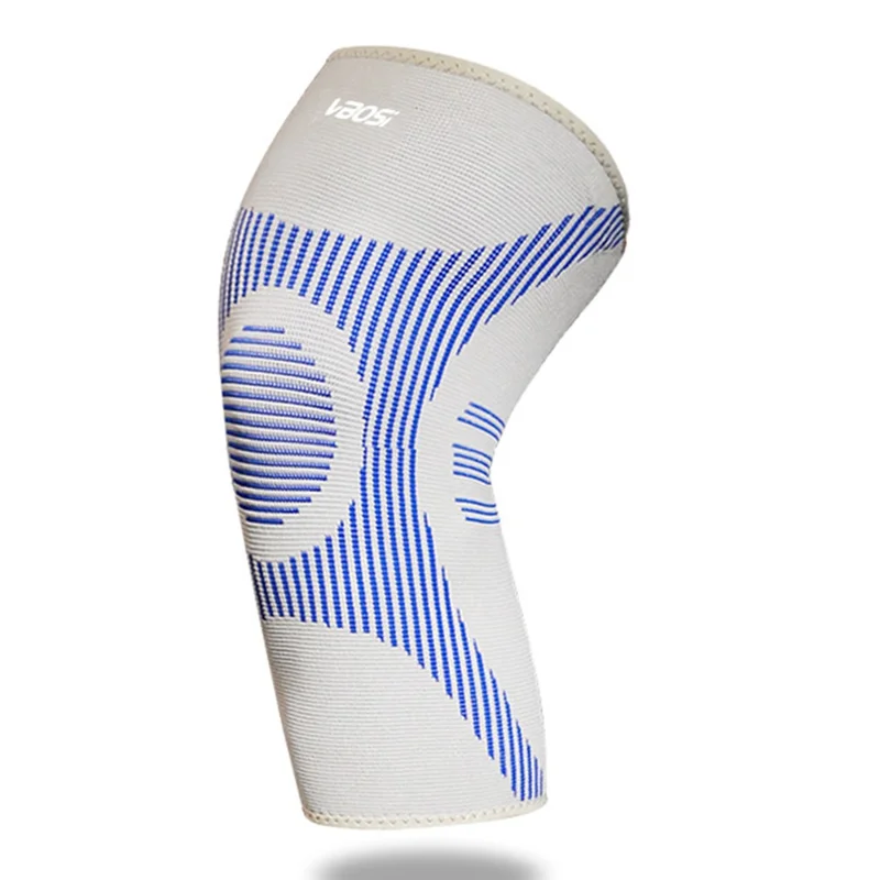 VBOSI 4777V 1Pc L Tamanho Joelheira 3D Knit para Patela de 40-50cm Espessada Resistente ao Desgaste Suporte de Compressão para Patela - Cinza