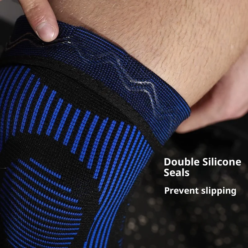 VBOSI 4777V 1Pc XL Taille 3D Tricot Genouillère pour Rotule de 50-60cm Épaissie Résistante à l'Usure Compression Soutien de la Rotule - Bleu