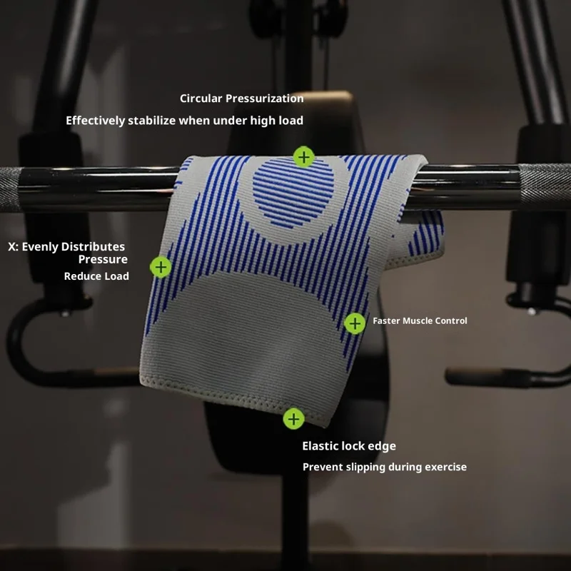 VBOSI 4777V 1Pc XL Taille 3D Tricot Genouillère pour Rotule de 50-60cm Épaissie Résistante à l'Usure Compression Soutien de la Rotule - Bleu