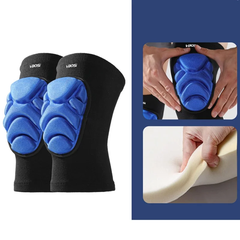 VBOSI 1977V 1 Pair M Size 360° Surround Knee Support Pad for 35-45cm Patella High Density Warm Knee Guard - Blue