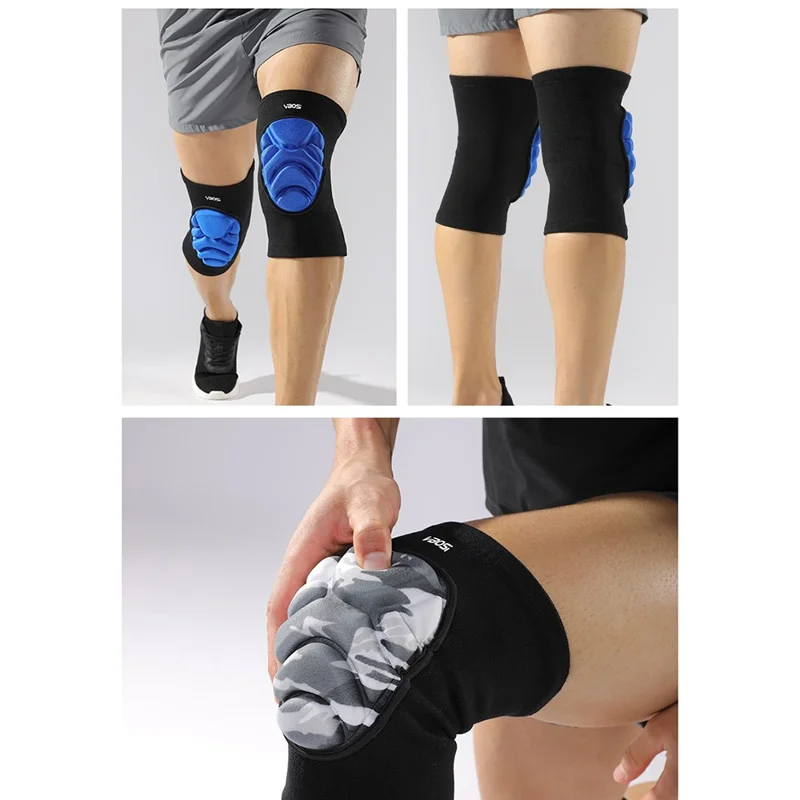 VBOSI 1977V 1 Paire L Taille Genouillère de Soutien Enveloppante à 360° pour Rotule de 45-55cm Garde-Genoux Haute Densité Chaud - Noir