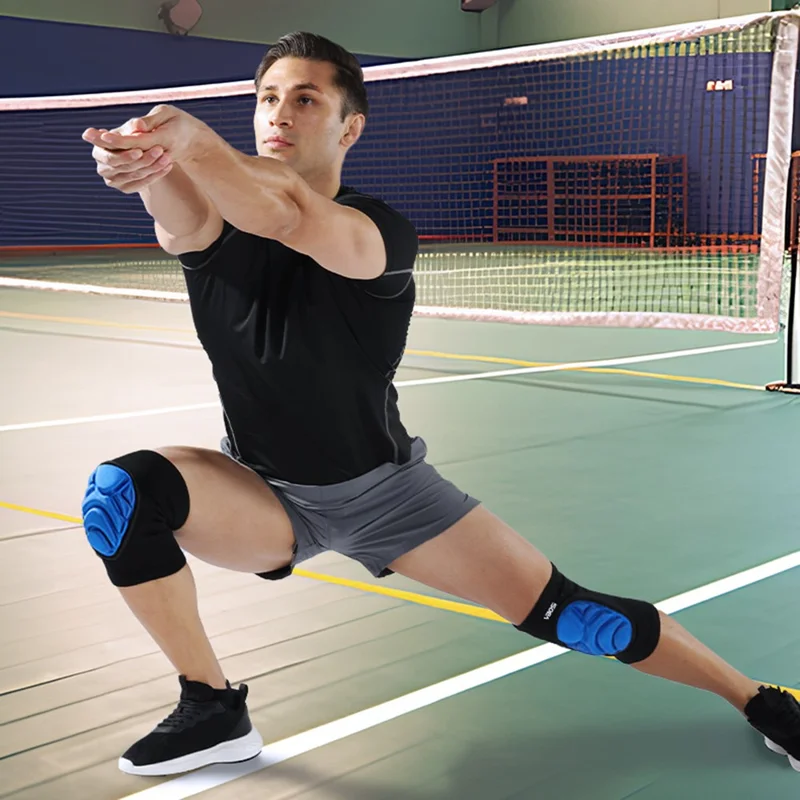 VBOSI 1977V 1 Paire L Taille Genouillère de Soutien Enveloppante à 360° pour Rotule de 45-55cm Garde-Genoux Haute Densité Chaud - Noir