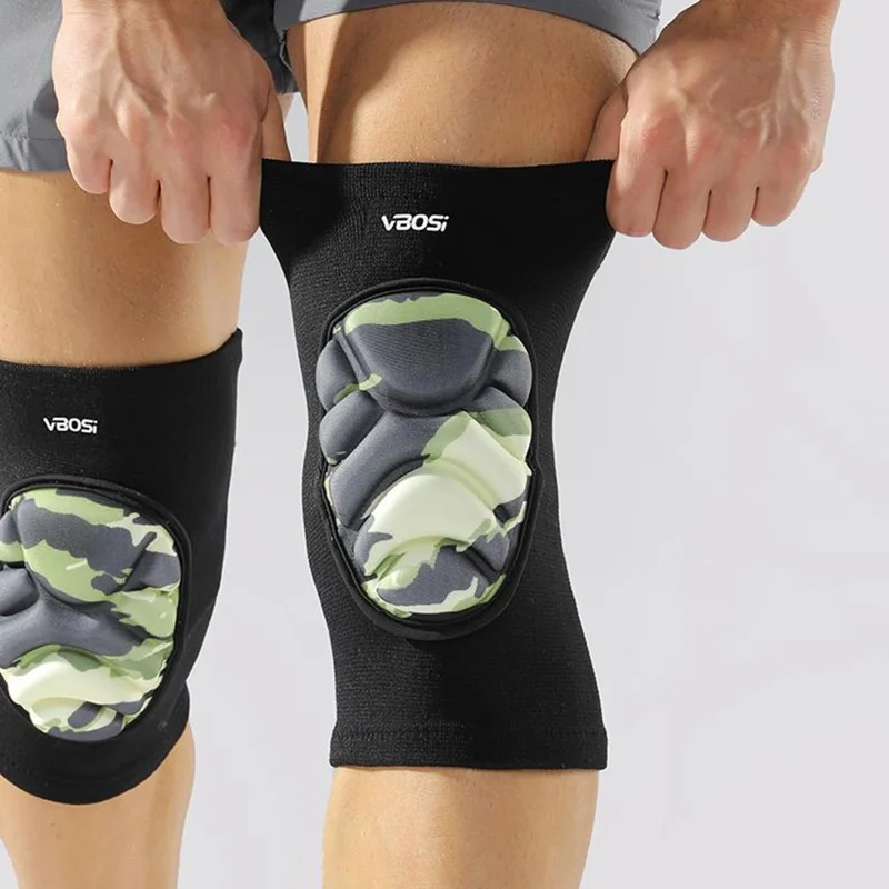 VBOSI 1977V 1 Paire L Taille Genouillère de Soutien Enveloppante à 360° pour Rotule de 45-55cm Garde-Genoux Haute Densité Chaud - Noir