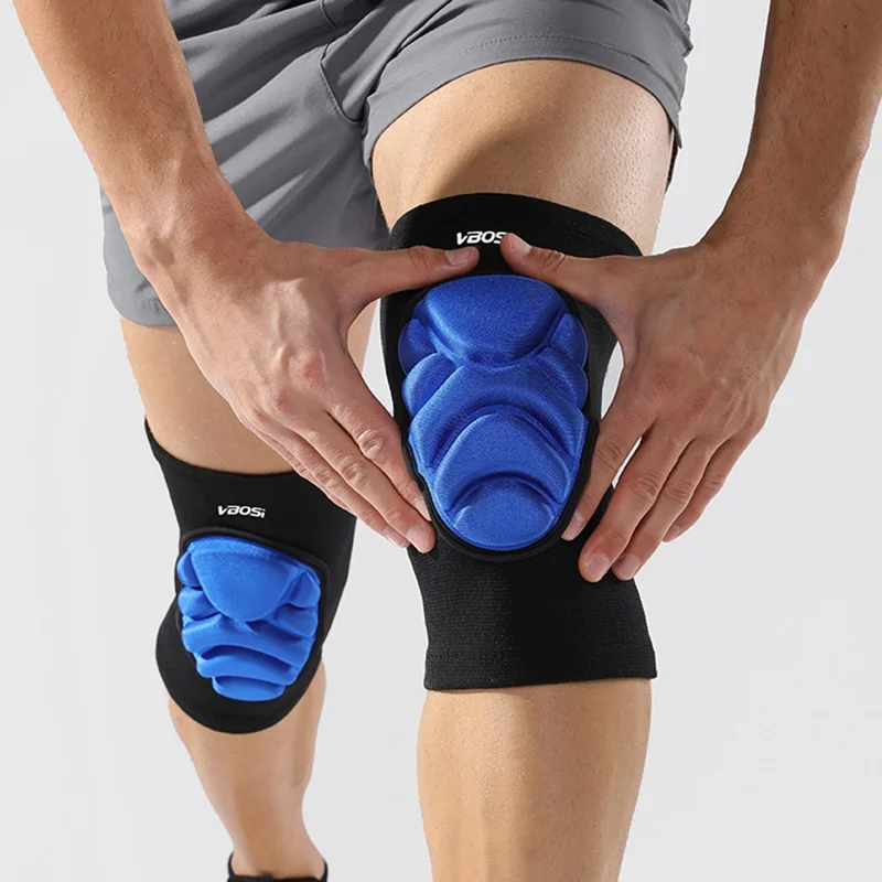 VBOSI 1977V 1 Paire L Taille Genouillère de Soutien Enveloppante à 360° pour Rotule de 45-55cm Garde-Genoux Haute Densité Chaud - Noir