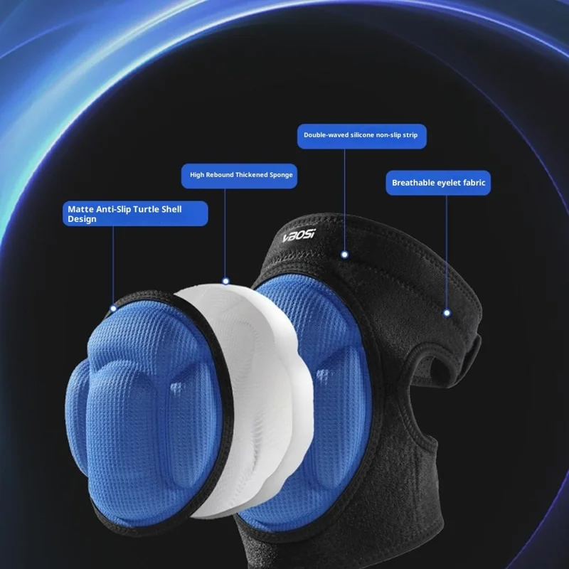 VBOSI 9538V 1 Paar M Größe Verstärkte EVA-Schaumstoff-Kniepolster für 30 - 45 cm Knie Verstellbare stoßfeste Beinschoner - Camouflage Grau