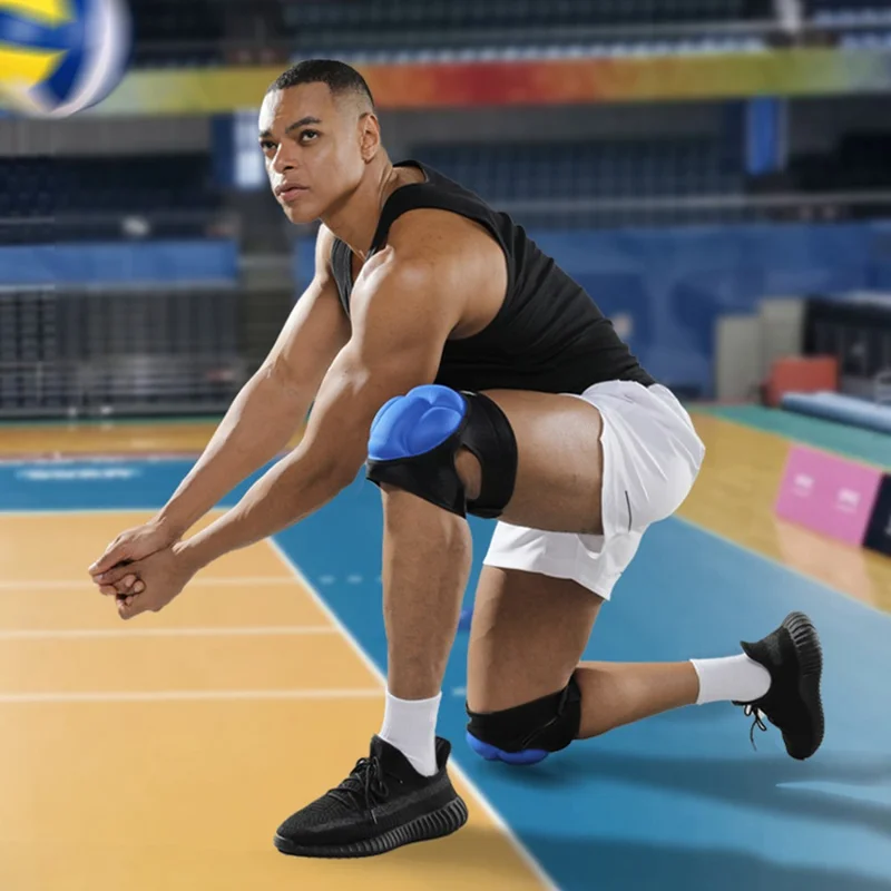 VBOSI 9538V 1 Paire Genouillères L Taille Mousse EVA Épaissie pour Genoux de 40 à 50 cm Protège-Jambes Résistants aux Chocs Réglables - Noir