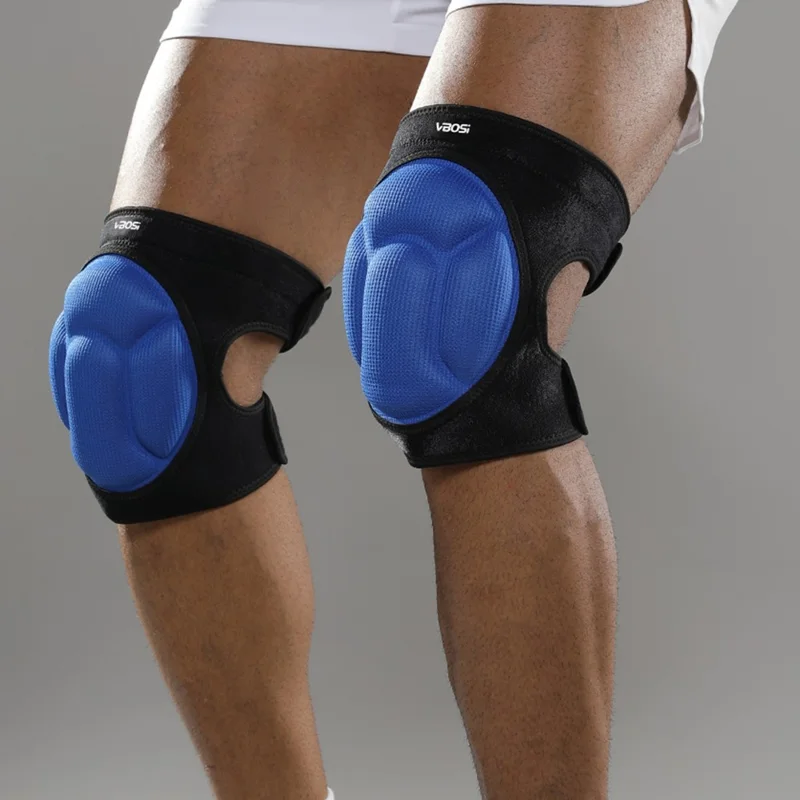 VBOSI 9538V 1 Paire Genouillères L Taille Mousse EVA Épaissie pour Genoux de 40 à 50 cm Protège-Jambes Résistants aux Chocs Réglables - Noir