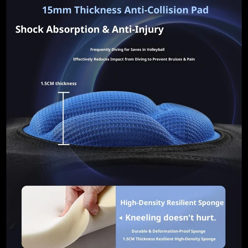 VBOSI 9538V 1 Paire Genouillères L Taille Mousse EVA Épaissie pour Genoux de 40 à 50 cm Protège-Jambes Résistants aux Chocs Réglables - Noir