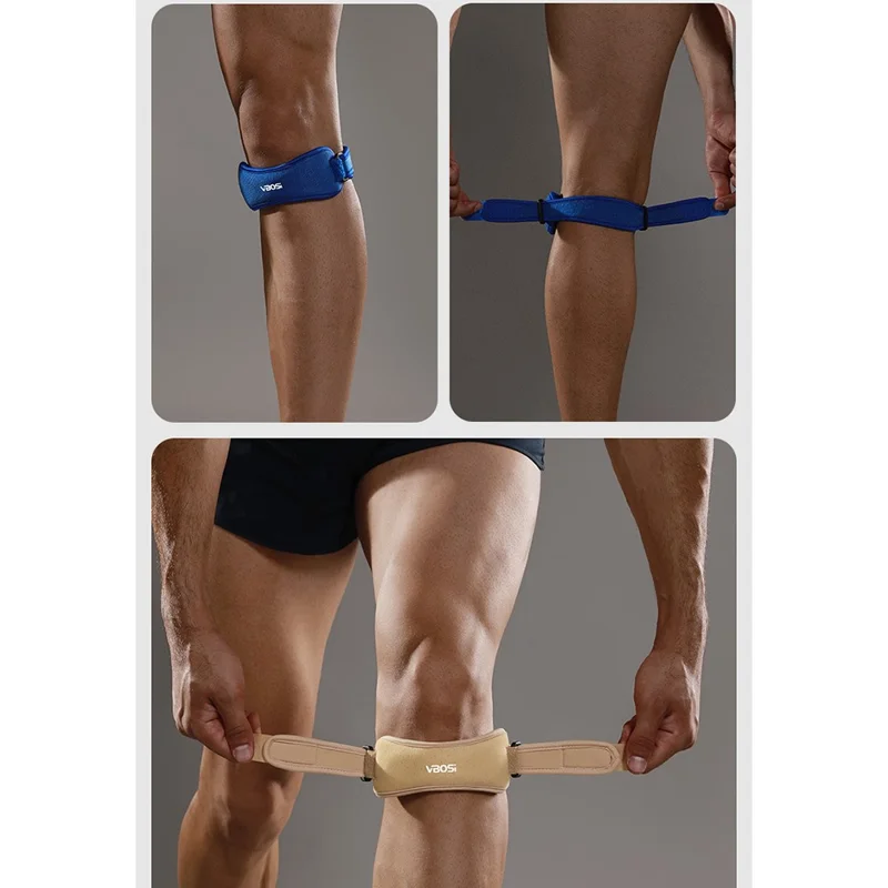 VBOSI 0438V 1Pc One Size Fits All Patella Strap Knee Brace Sports Protective Gear Patella Joint Support Shock Absorbing - Beige