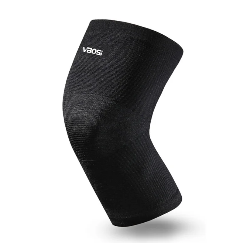 VBOSI 0067V 1Pc 3D Élastique Tricot Genouillère Respirant Évacuation de l'humidité Haute Rebond Équipement de Protection Sportive - M / Noir