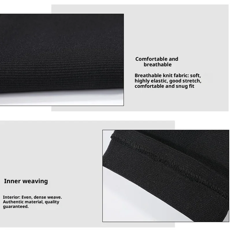 VBOSI 0067V 1Pc 3D Élastique Tricot Genouillère Respirant Évacuation de l'humidité Haute Rebond Équipement de Protection Sportive - M / Noir