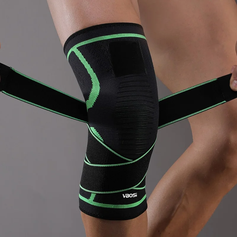 VBOSI 2167V 1Pc Taille M Genouillère de Sport Évacuation de l'humidité Compression Extérieure Support pour le Genou - Noir