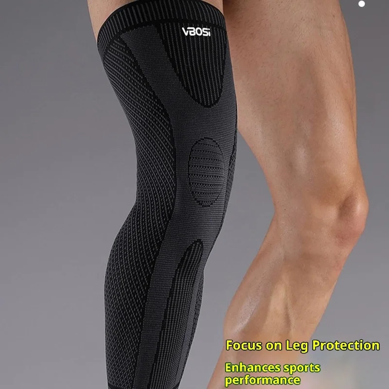 VBOSI 8167V 1Pc M Size Extended Length Leg Warmer Knee Sleeve for 30-45cm Leg 3D Knit Compression Guard Anti-Slip - Orange