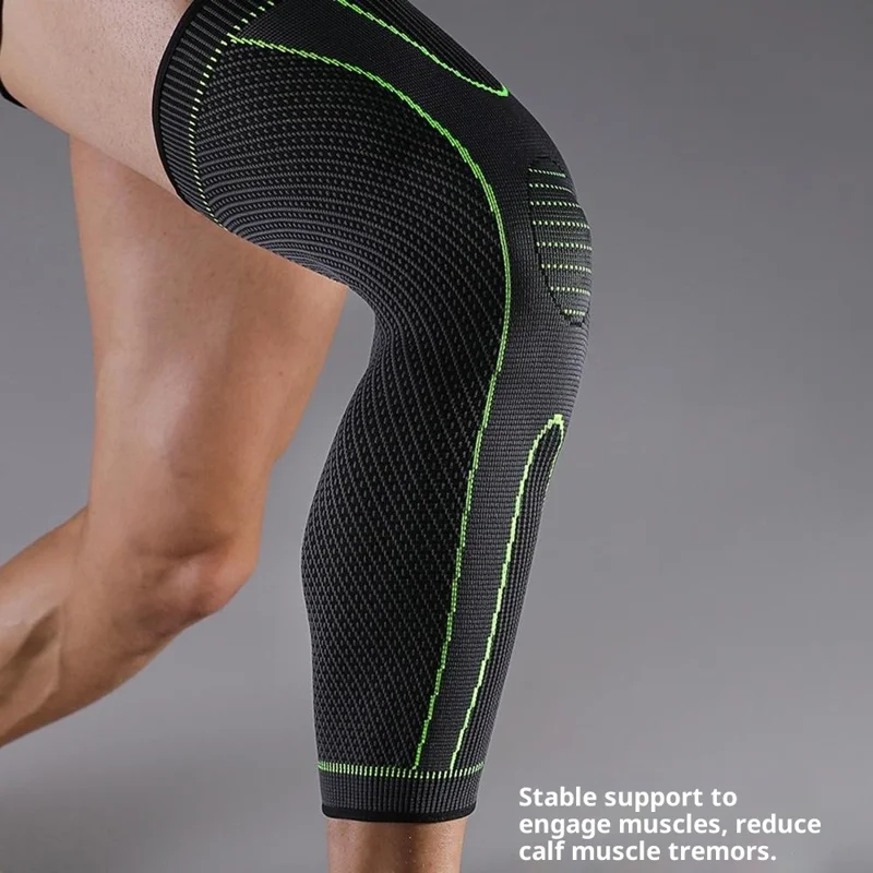 VBOSI 8167V 1Pc M Size Extended Length Leg Warmer Knee Sleeve for 30-45cm Leg 3D Knit Compression Guard Anti-Slip - Orange