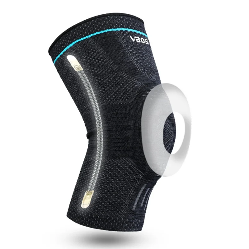 VBOSI 9977V 1Pc XL Tamanho Joelheira 3D Tricotada para Circunferência da Perna de 50 - 55cm Proteção de Patela de Alta Elasticidade Absorção de Choque - Preto
