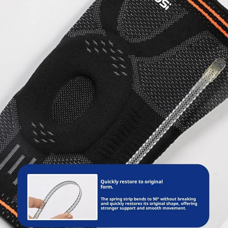 VBOSI 9977V 1Pc XL Tamanho Joelheira 3D Tricotada para Circunferência da Perna de 50 - 55cm Proteção de Patela de Alta Elasticidade Absorção de Choque - Preto