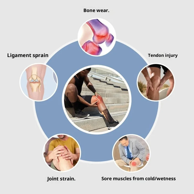 VBOSI 9977V 1Pc XL Tamanho Joelheira 3D Tricotada para Circunferência da Perna de 50 - 55cm Proteção de Patela de Alta Elasticidade Absorção de Choque - Preto