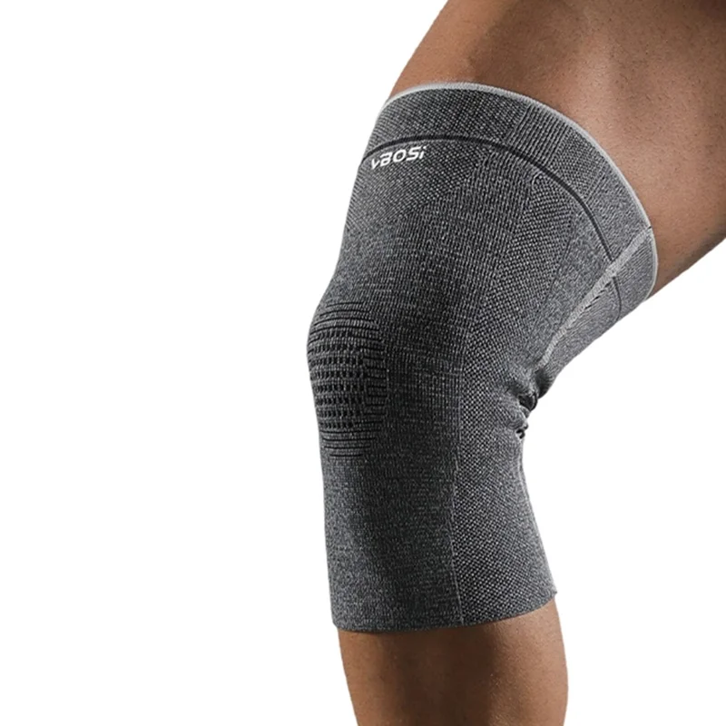 VBOSI 9087 1Pc XL Size Dual-Layer 3D Knitted Knee Compression Sleeve Shock Absorbing Non Slip Knee Sleeve - Dark Grey