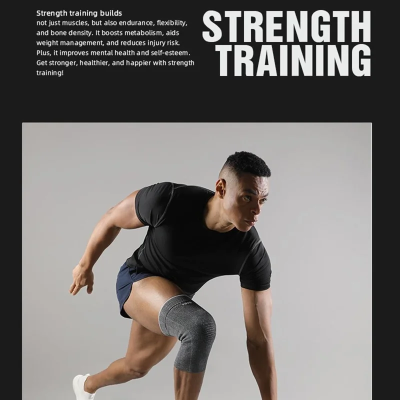 VBOSI 9087 1Pc XL Size Dual-Layer 3D Knitted Knee Compression Sleeve Shock Absorbing Non Slip Knee Sleeve - Dark Grey