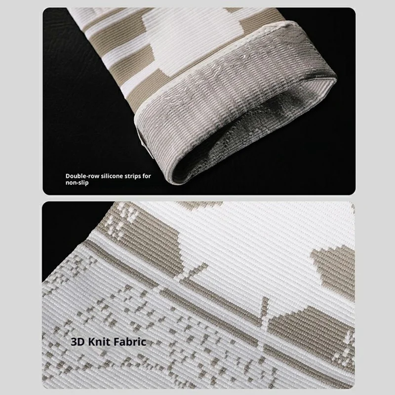 VBOSI 1877V 1Pc Size L 3D Knit Knee Support Brace Anti Slip Breathable Compression Knee Sleeve for Basketball Running - White