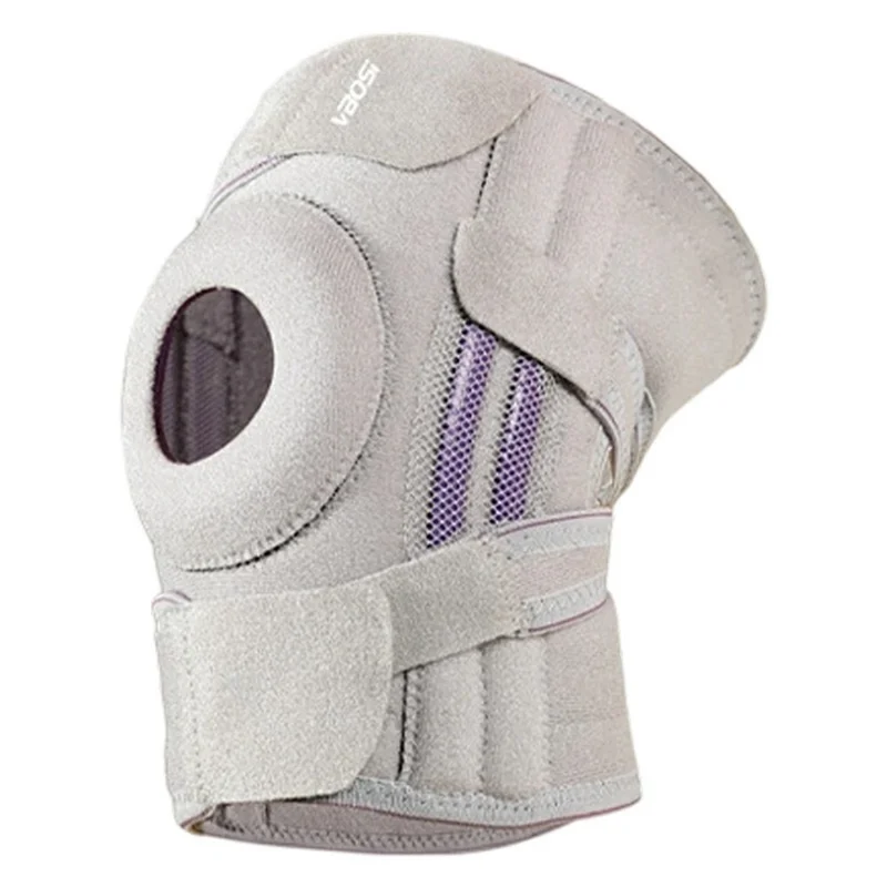 VBOSI 9777V 1Pc XL Size Sports Knee Brace with Spring Support Shock Absorbing Straps for Enhanced Compression Breathable - Light Grey