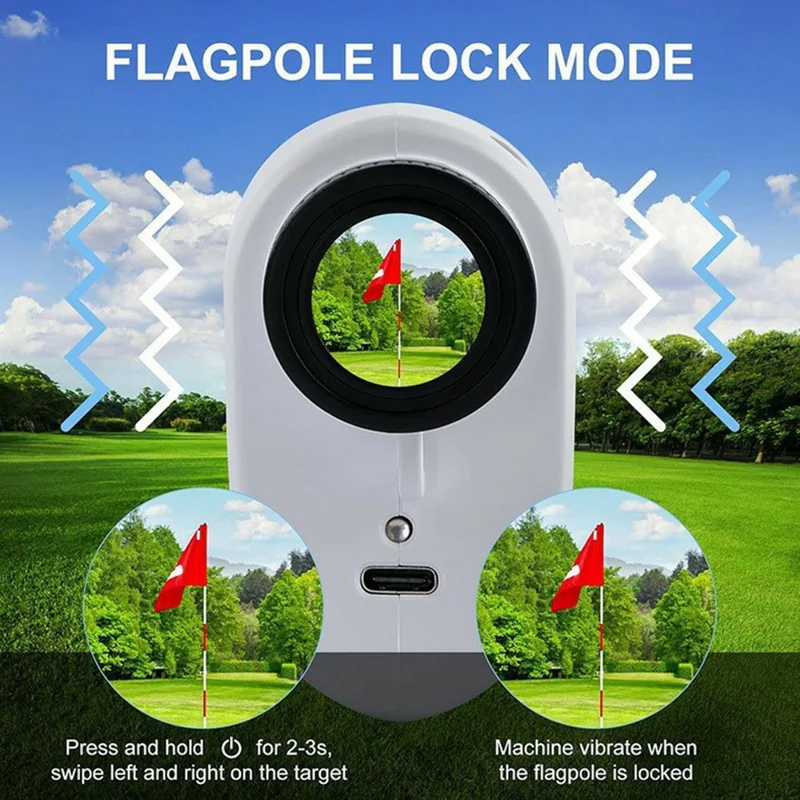 Golf Y5000 7X Magnification Laser Rangefinder Speedometer IPX4 Waterproof Golf Rangefinder 1000m Measuring Device for Outdoor - White