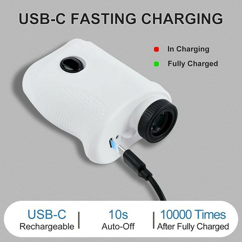 Golf Y5000 7X Magnification Laser Rangefinder Speedometer IPX4 Waterproof Golf Rangefinder 1000m Measuring Device for Outdoor - White