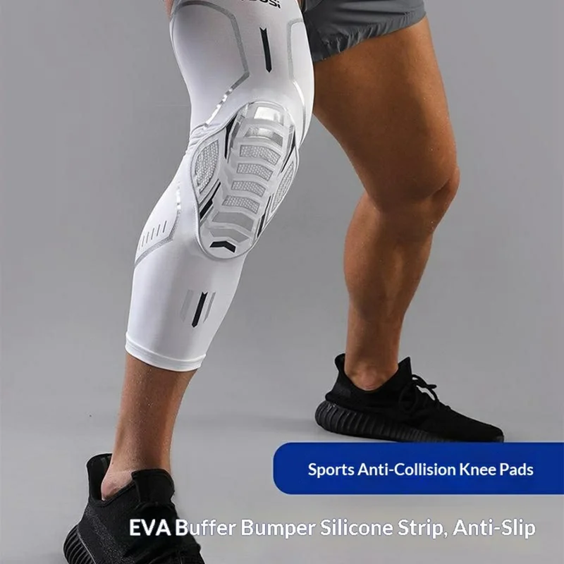 VBOSI 6024V 1Pc 45cm Sports Knee Pad Honeycomb EVA Foam Protective Gear for Basketball / Running / Cycling, L Size - Black