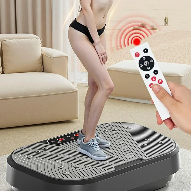 SZJ-04 Vibration Plate Machine Home Body Shaping Fat Burning Exercise Fitness Equipment EU Plug - Grey